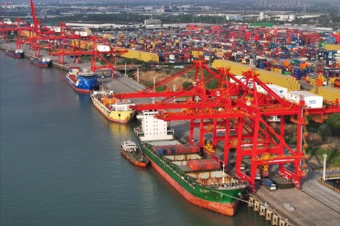 China's April trade data show exports up 9.8% and imports up about 21%, with a trade surplus near $85 billion