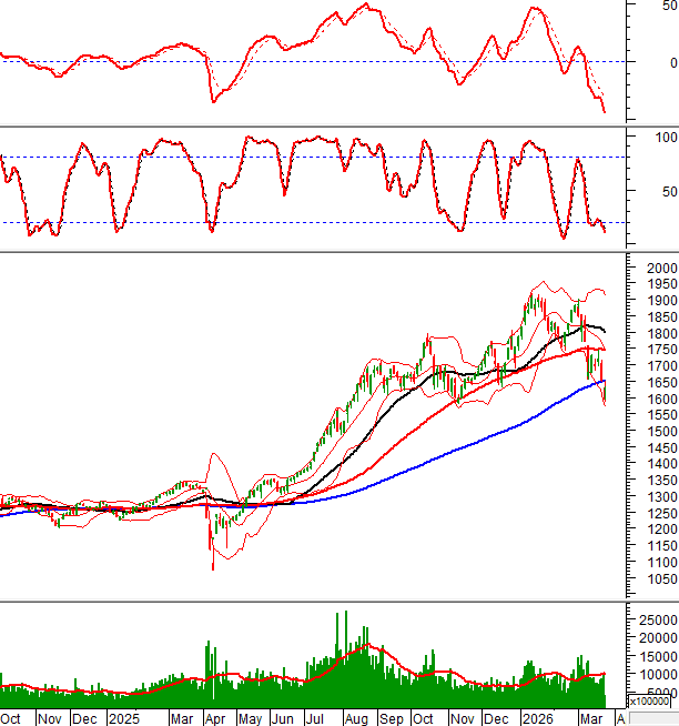Technical analysis for the afternoon session on 24/03/2026: Long Lower Shadow forms as VN-Index recovers; HNX-Index rebounds after testing the old bottom at 233-240 points.