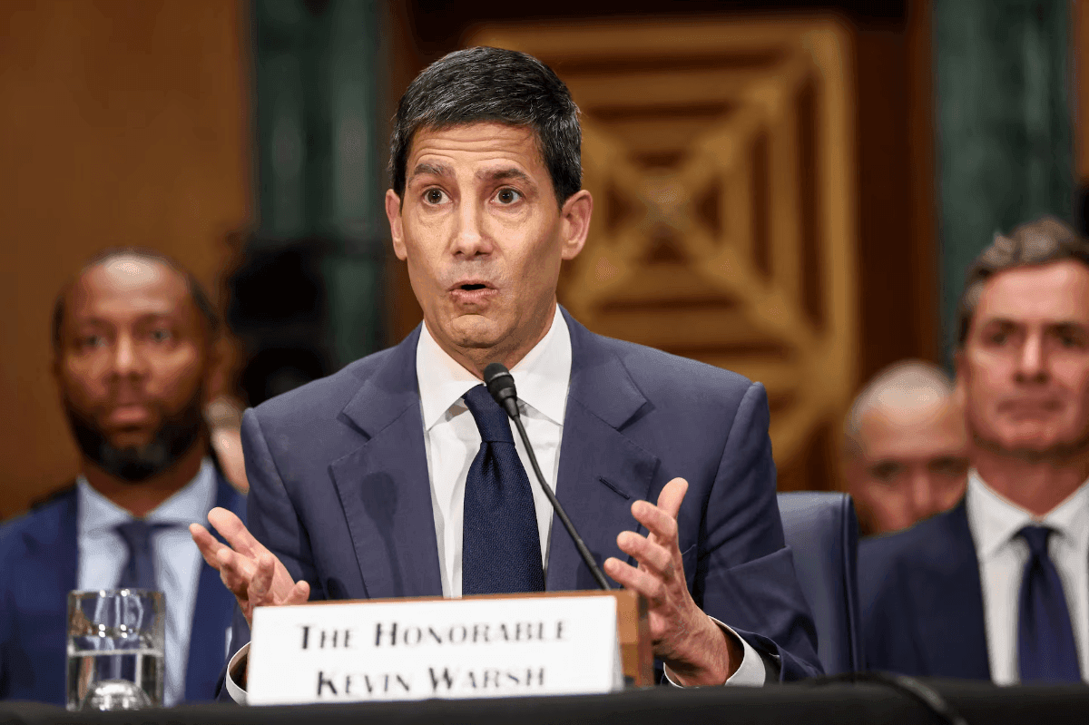 Fed chair candidate Warsh testifies before Senate Banking Committee on April 21, 2026, saying no pledge to cut rates and calling for reforms at the Fed