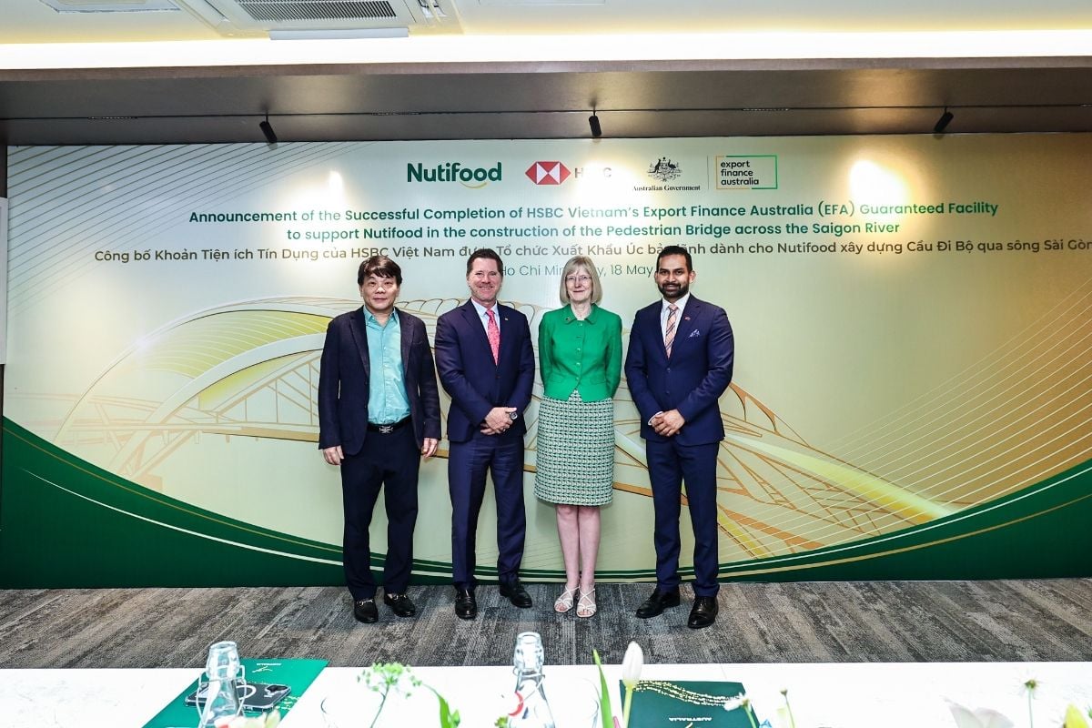 HSBC Việt Nam thu xếp khoản tín dụng trị giá 800 tỷ đồng cho dự án cầu đi bộ qua sông Sài Gòn, được bảo lãnh 90% bởi Tổ chức Tài trợ Xuất khẩu Australia