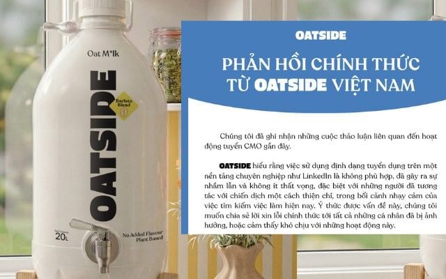 Oatside Vietnam apologizes for recruitment controversy over the 'CMO' posting and the 'Chief Milk Officer' designation