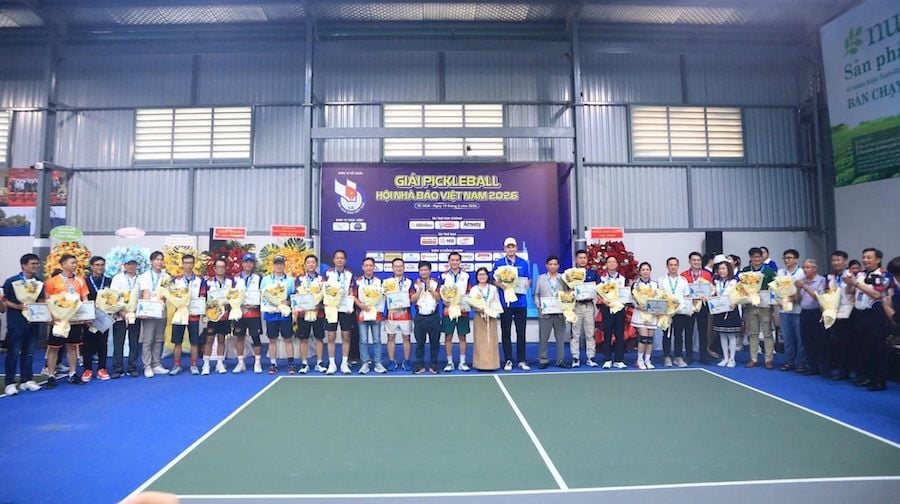 Hundreds of athletes participate in the Vietnam Journalists Association 2026 pickleball tournament