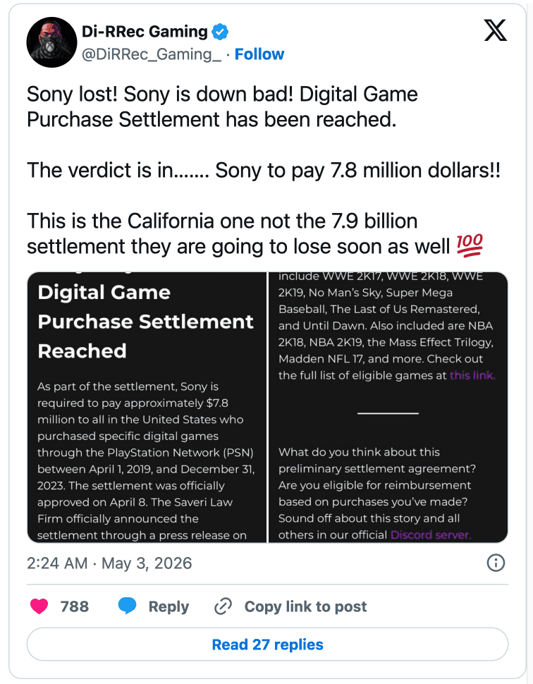 Sony to pay $7.85 million in US class-action settlement over PlayStation Store, but payouts unlikely to cover a new game