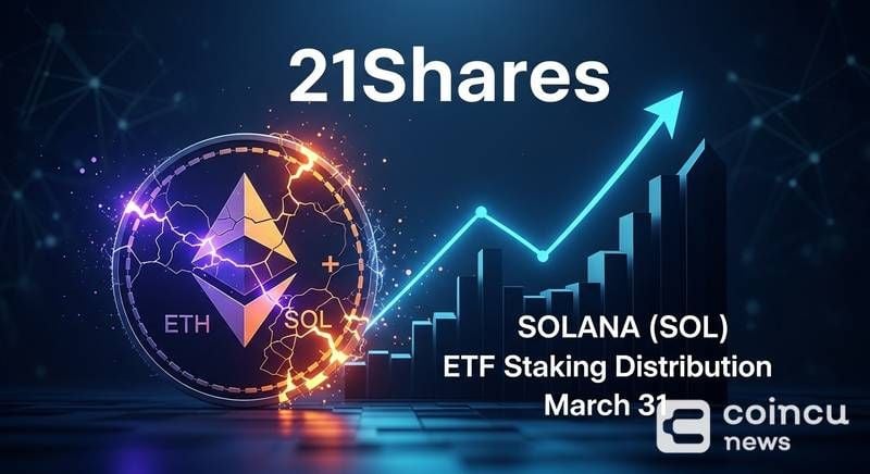 21Shares to distribute ETH and SOL ETF staking proceeds to investors on March 31, 2026