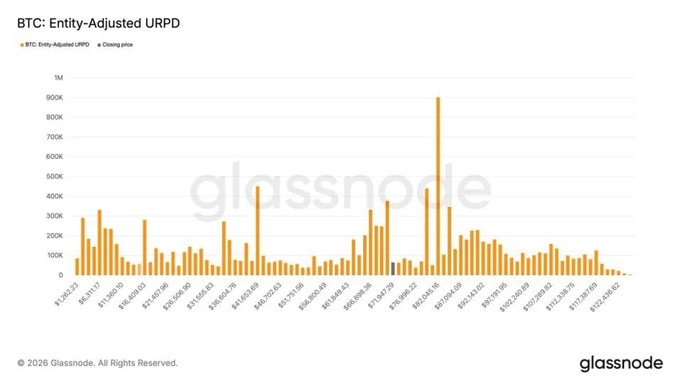 Bitcoin người mua tích lũy gần 850,000 BTC giữa mức giá 60,000 USD và 70,000 USD