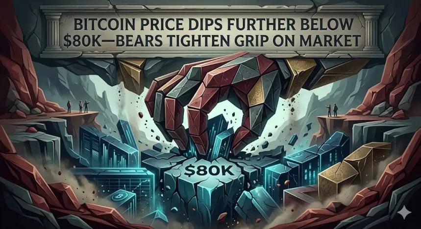 Giá Bitcoin Giảm Sâu Hơn Dưới Mức 80.000 USD — Áp Lực Gấu Trên Thị Trường Tăng
