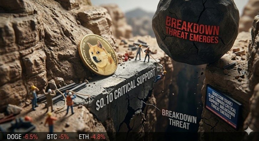 Dogecoin slips toward critical support as breakdown risk emerges