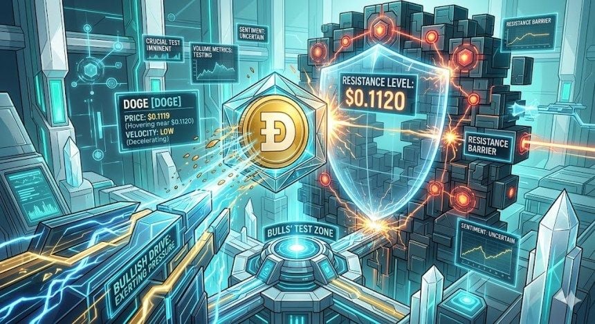 Dogecoin (DOGE) slows near $0.1120, bulls face crucial test