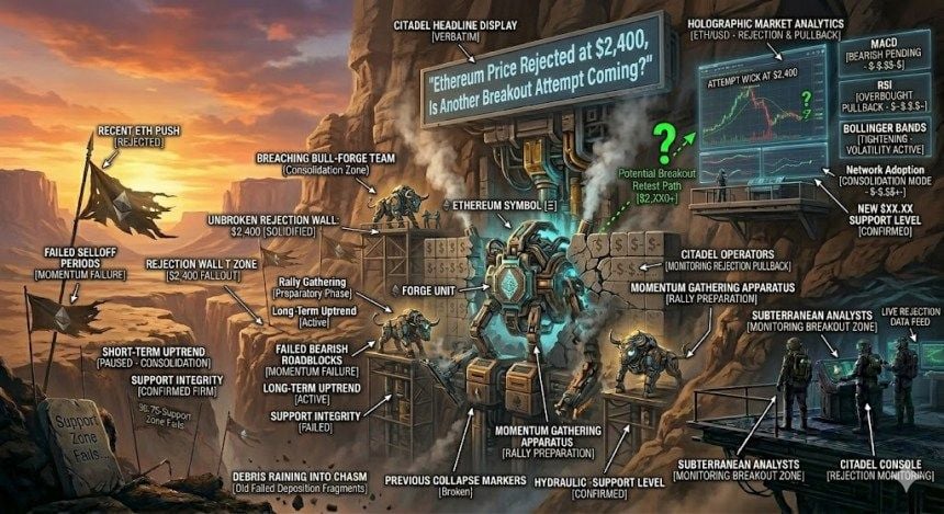 Giá Ethereum bị từ chối tại 2.400 USD; Liệu có một đợt breakout tiếp theo hay không?