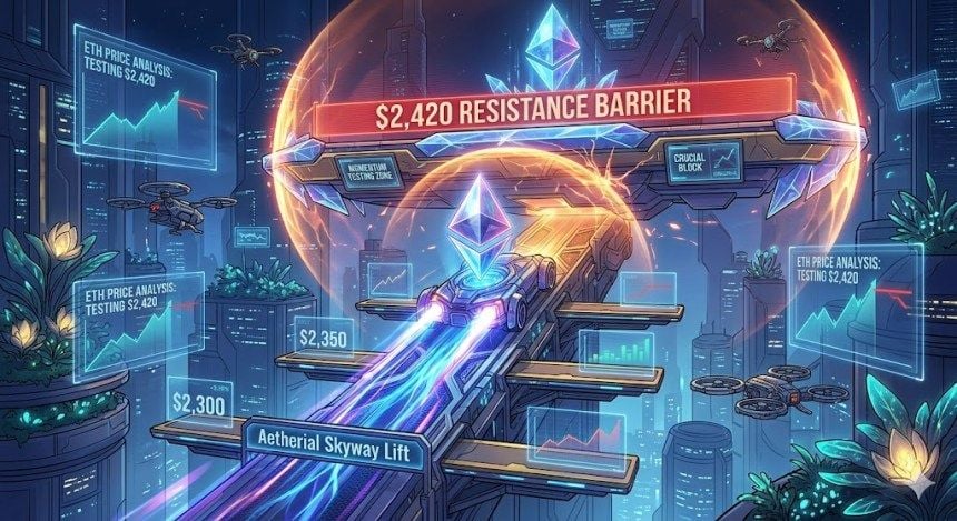 Ethereum price tries to extend gains, as it encounters resistance at $2,420