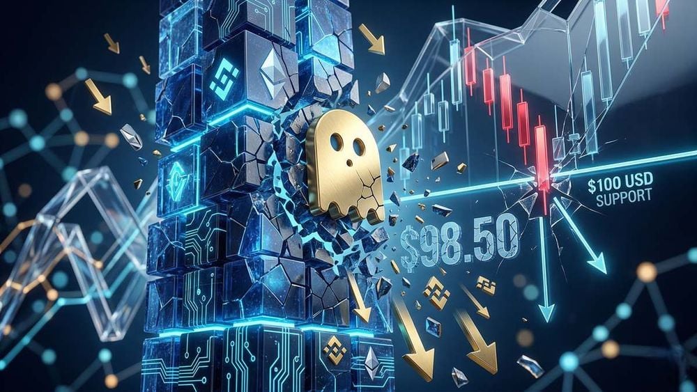 Aave breaks below $100 as bearish momentum widens, with potential drop toward $55–$70 if support fails
