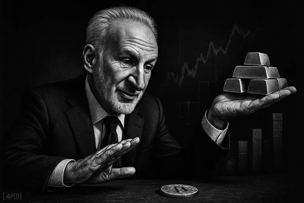 Peter Schiff questions Bitcoin as gold climbs and BTC lags