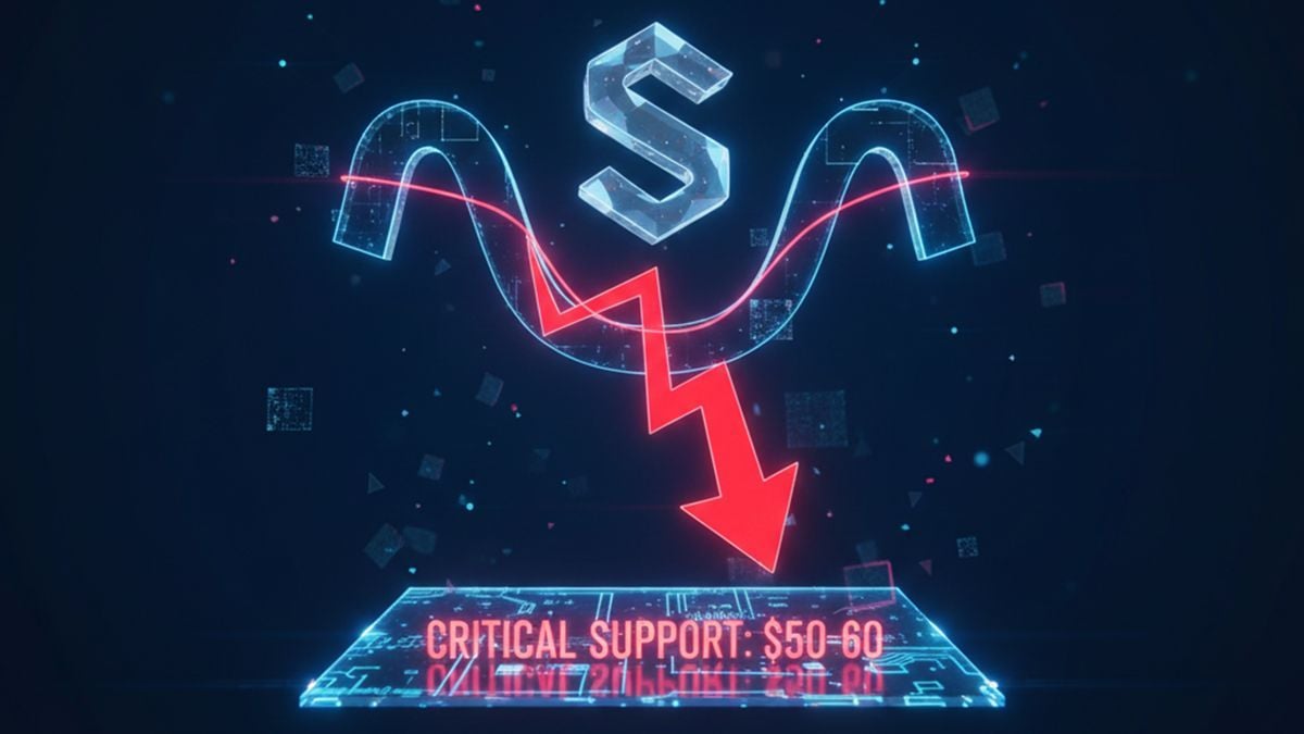 Solana triggers head and shoulders breakdown — $50–$60 support now critical.