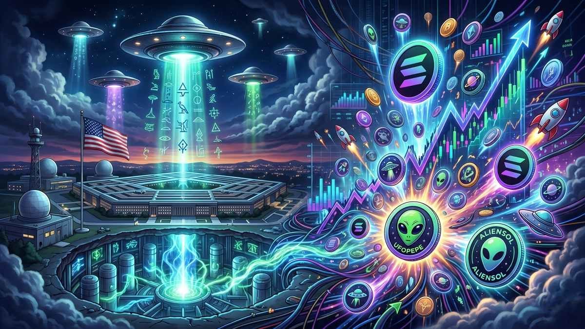 Solana UFO memecoins rally after declassified UAP files release