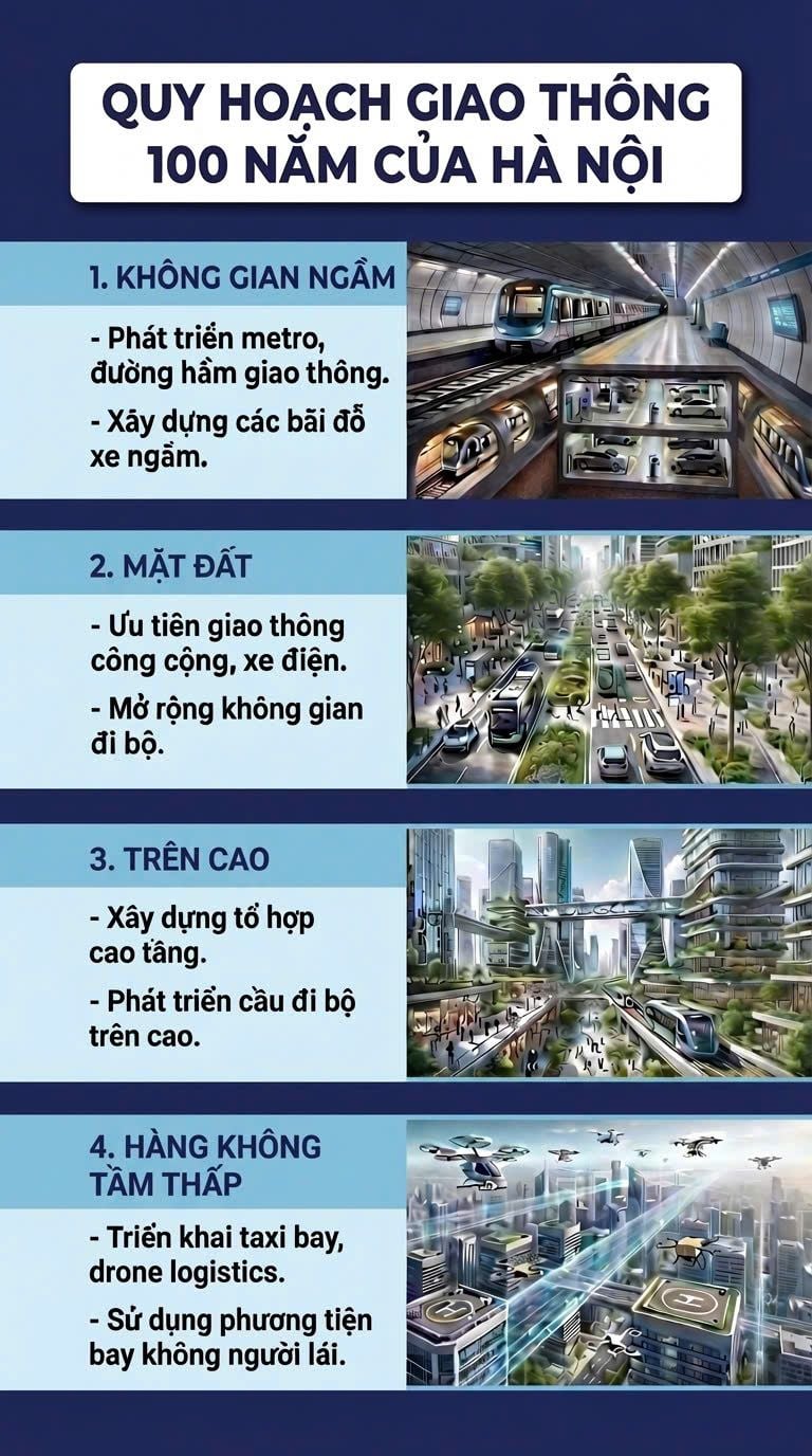 Taxi drones and elevated urban spaces outlined in Hanoi's 100-year master plan
