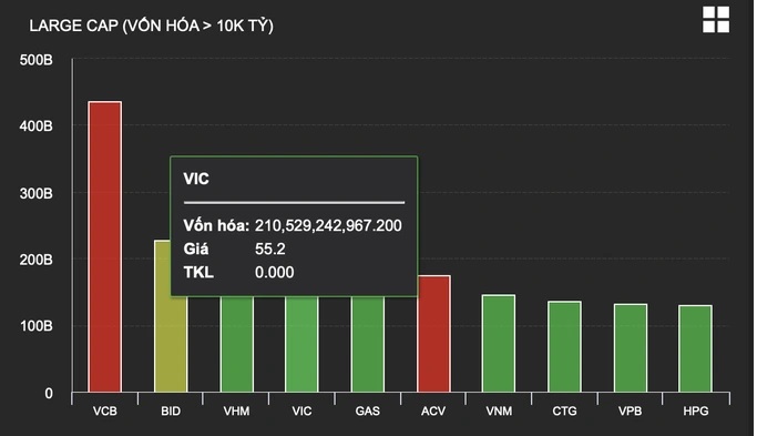 VIC là một trong những mã cổ phiếu có vốn hóa lớn nhất thị trường (Nguồn: VDSC).