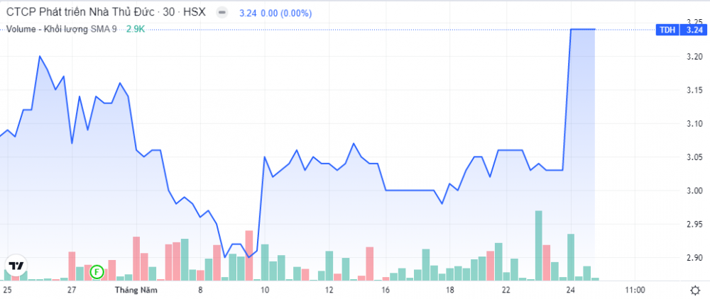 Diễn biến giá cổ phiếu TDH thời gian gần đây. Nguồn: TradingView