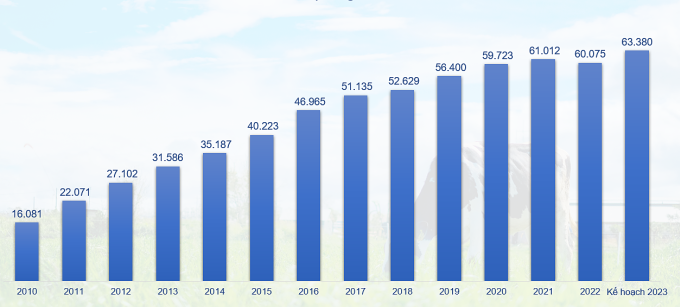 Tổng doanh thu công ty giai đoạn 2010-2023. 