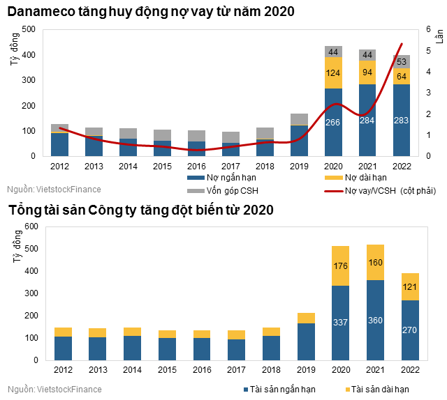 Tổng tài sản Danameco tăng đột biến từ 2020