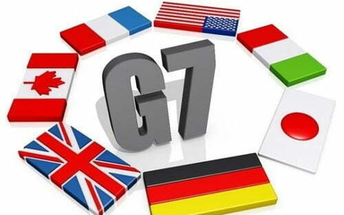 Nhóm G7 hình thành năm 1976 bao gồm: Mỹ, Nhật Bản, Đức, Anh, Pháp, Ý và Canada.