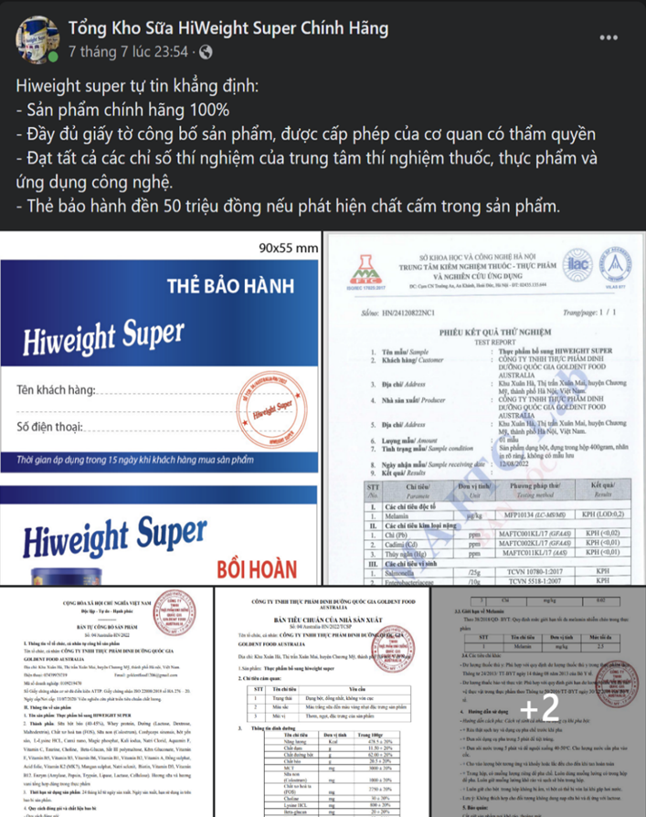 Hiweight Super công bố giấy chứng nhận sản xuất.