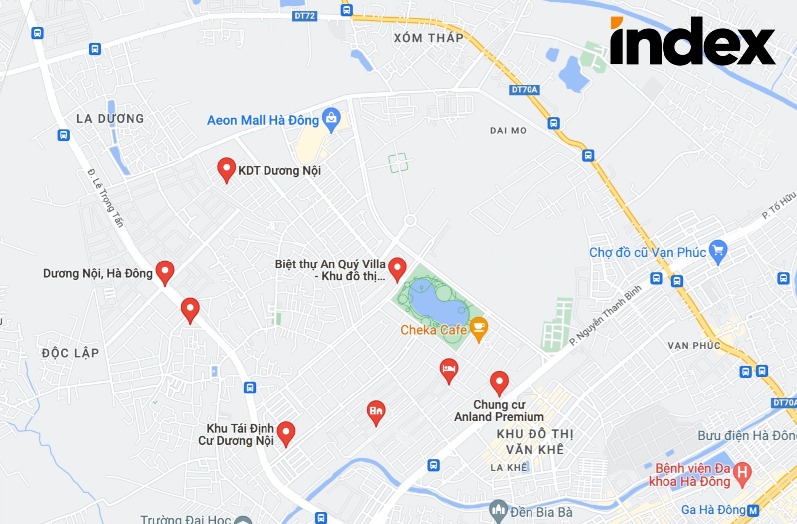 Google maps khu vực Dương Nội