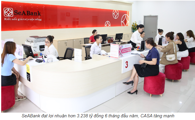 SeABank đạt lợi nhuận hơn 3.238 tỷ đồng 6 tháng đầu năm, CASA tăng mạnh